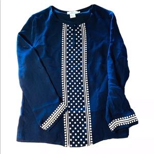 Vineyard Vines Womens 100% Silk Navy Top Size S